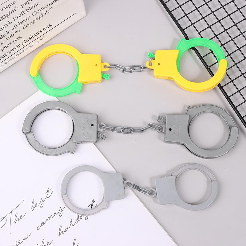 1 пара наручников, игрушка для детей, ролевые игры, наручники для ног, реквизит для вечеринок, драматических представлений, косплея, полицейского, костюма офицера полиции, игрушек для игры
