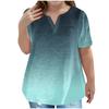 Children's Plus-size T-shirt Gradient Casual Fashion V-neck Short-sleeved Pocket Top
