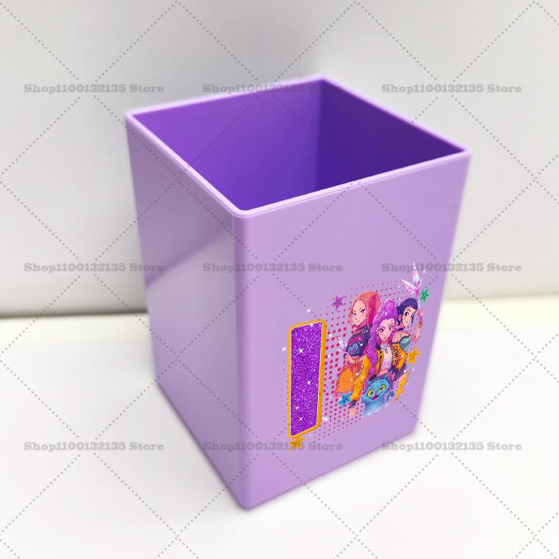 Kpop Demon Hunters Pen Holder Cartoon Anime Pattern Print Office Desk Accessories Boy Girl Stationery Pencil Organize Home Gift