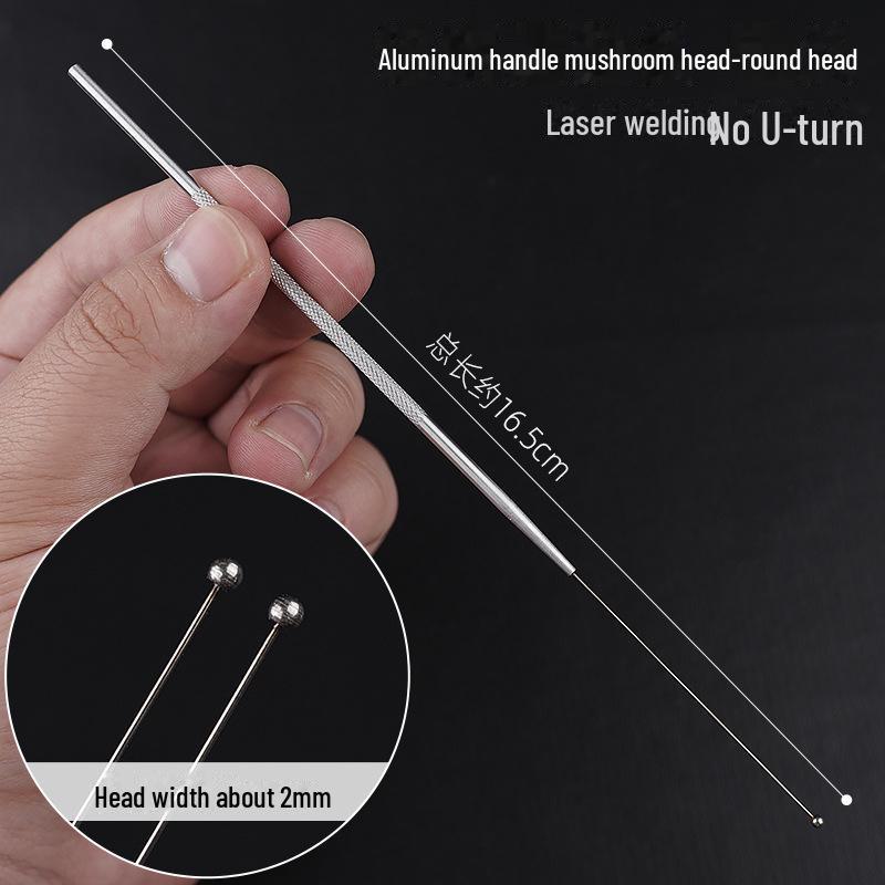 Набор инструментов для чистки ушей с алюминиевой ручкой: Большие и маленькие ложки-сверла, лопатка, ватная палочка, крючок для ушной серы, грибовидный сверло.