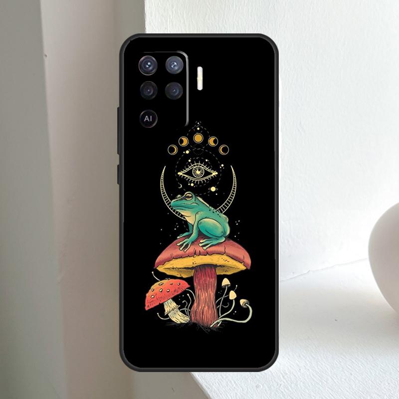 Коттеджкор Эстетика Лягушка Гриб Для OPPO A6 A5 Pro A15 A17 A77 A16 A76 A96 A18 A38 A58 A78 A98 A54 A74 A94 A40 A60 A80 Чехол