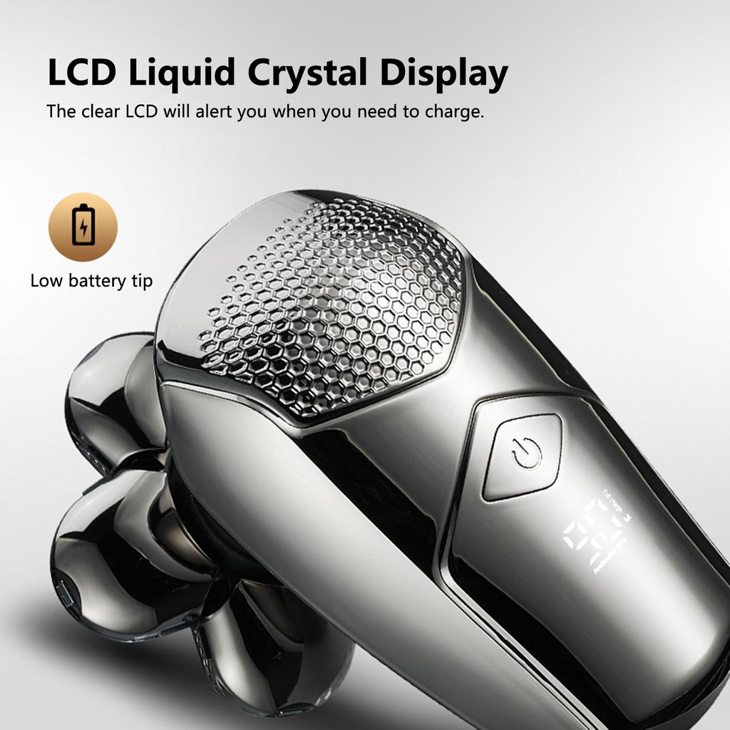 Мужская электробритва для мытья всего тела, бритва с шестью лезвиями, многофункциональная бритва с цифровым ЖК-дисплеем