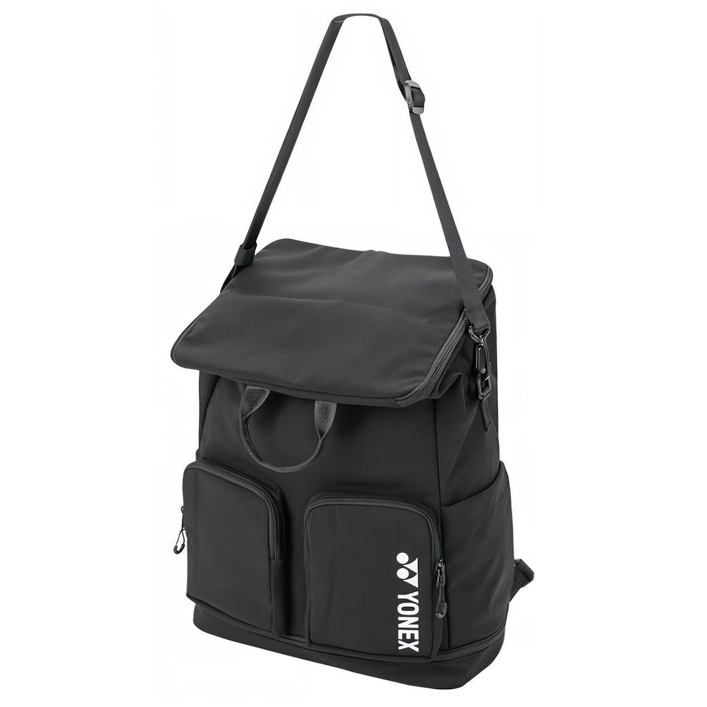 YONEX 23L Solid Color Minimalist Large Capacity Fabric Crossbody Backpack Unisex Backpack Black BA365CR-007