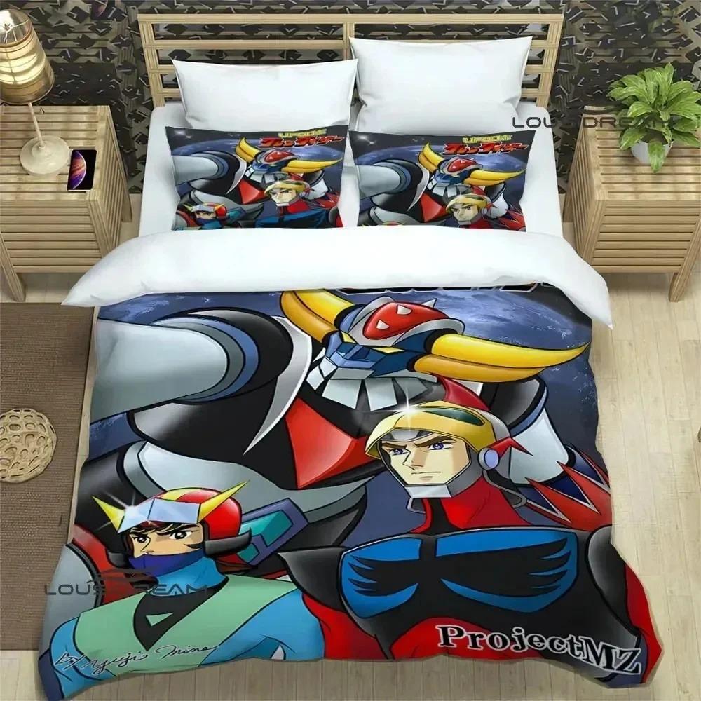 Постельное белье Ufo Robo Grendizer Goldorak 3D-печать Подходит для спальни Комплект с пододеяльником и наволочками Детский домашний текстиль