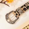 Women's Vintage Engraved Buckle Leopard Print Beaded Sexy Belt Jeans Versatile Decorative Belt Suitable for Everyday Use Hot