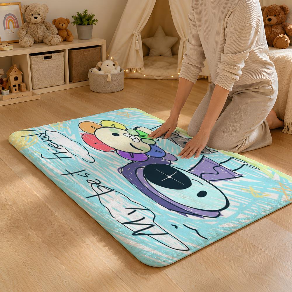 D-Dandys World Pebble Fleece Floor Mat Flannel Rug Non Slip Absorbent Soft Washable For Entryway Hallway Bathroom Kitchen Decor