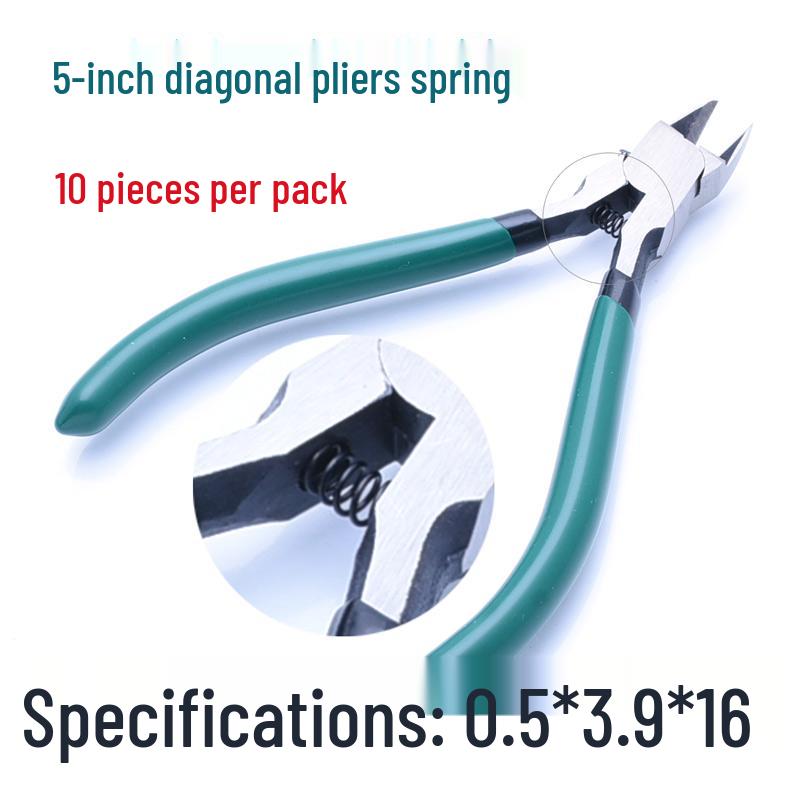 4-5 дюймовые подпружиненные диагональные кусачки с заостренными губками и возвратом стальной проволоки