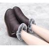 2024 Winter Shoes Women Snow Boots Thick Sole Flat Waterproof Non-slip Ladies Ankle Boots Warm Plush Black Red Plus Size 41 D165