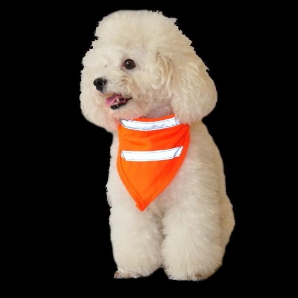 Drool Towel Dog Safety Scarf Reflective Triangle Puppy Visibility Bib Bright Orange/Yellow Breathable Pet Fluorescent Clothes