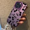 Милый матовый лазерный чехол для телефона с узором из черной вишни для iPhone 14 Pro Max Чехол iPhone 15 13 12 11 XS X XR 7 8 Plus Ударопрочная крышка