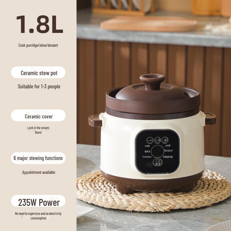 Многофункциональная электрическая кастрюля для каши и супа - керамическая мини с таймером и функцией записи на прием