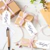 100Pcs Vintage DIY Scallop Label with String Kraft Paper Hang Tags  Clothes Packaging