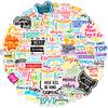 50 Motivational Text-On-Video English Short Sentences Personalized Text Slogans Decorative Water Cup Stickers