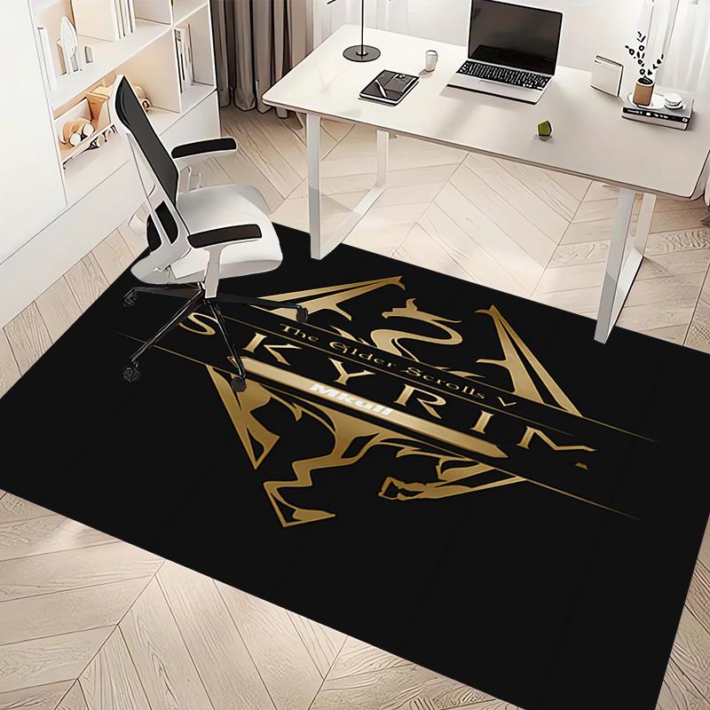 1pc Skyrim Print Area Rug - Soft, Washable Non-Slip Indoor Mat, Living Room, Home Office Decorative Rug,Office Decorative