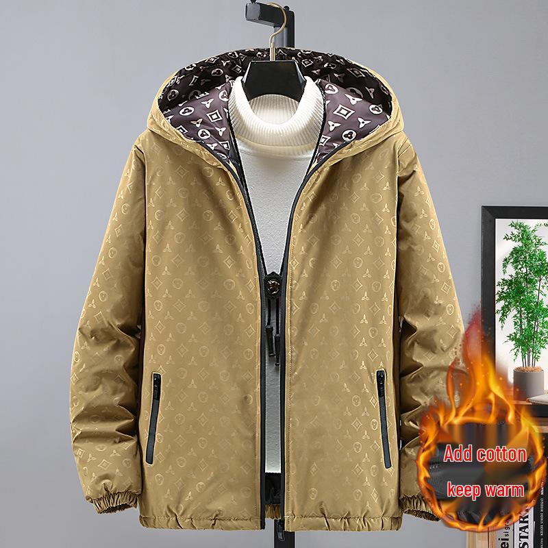 Европейская модная мужская клетчатая жаккардовая куртка с воротником-стойкой - Весенне-осенний повседневный топ в корейском стиле