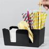 ABMH-Napkin Holder-Black Plastic 6 Compartments For Straws Napkins Condiments Bar Organizer For Homes Bars