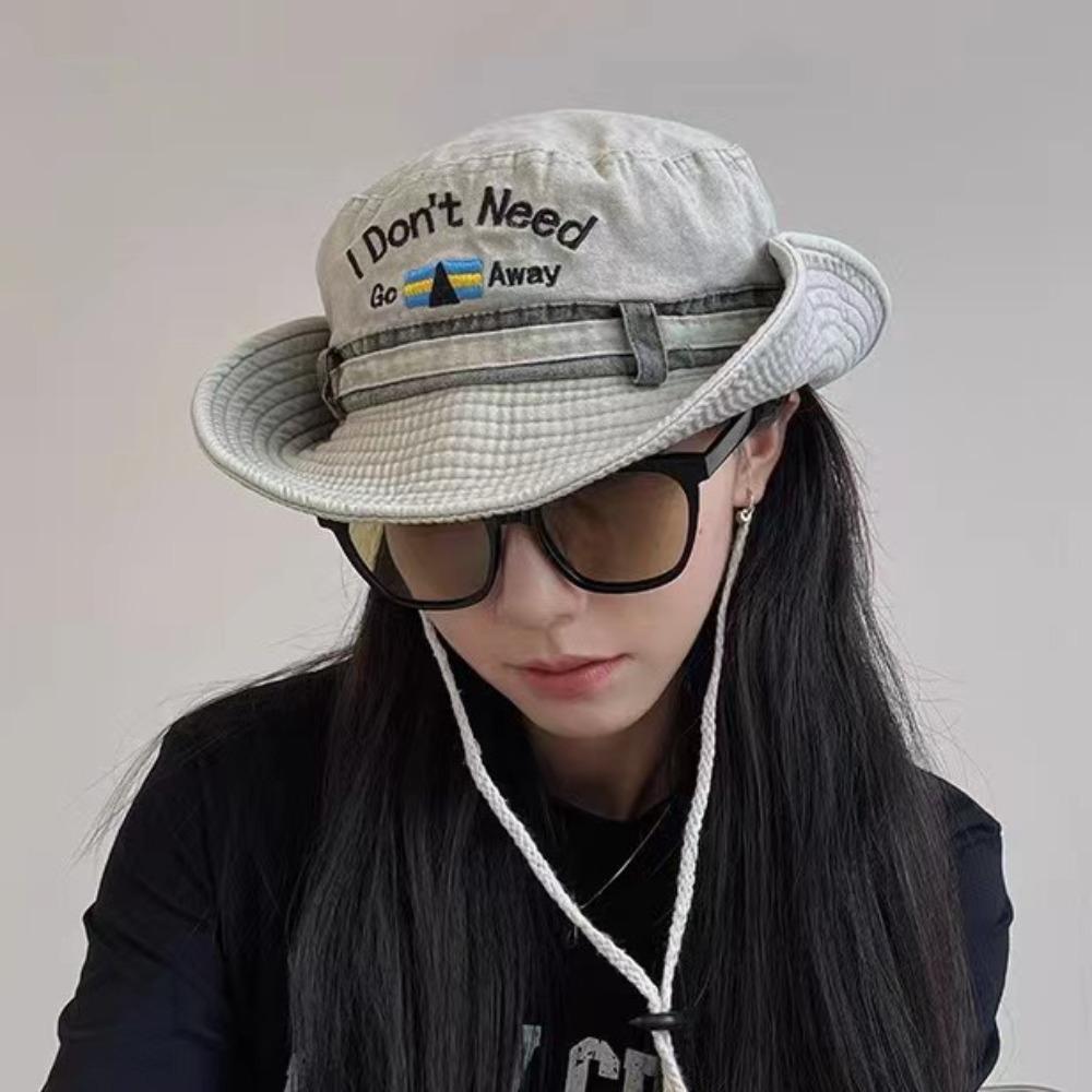 Sunscreen Western Cowboy Hats Windproof Fisherman Caps Unisex Sun Hats Outdoor Mountaineering