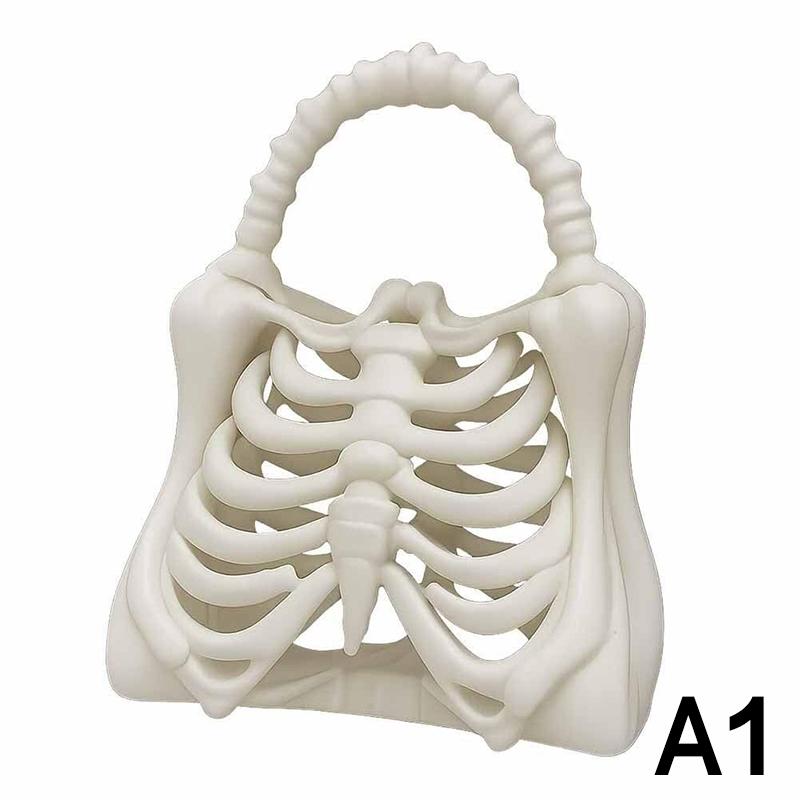 Сумка в виде кости скелета, напечатанная на 3D-принтере, готический кошелек-скелет, жуткая реалистичная сумочка в виде грудной клетки, функциональный карман, тематическая вечеринка на Хэллоуин