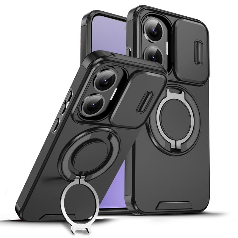 Бронированный магнитный чехол-держатель для Xiaomi 15T 14T Pro Poco F7 X7 X6 Pro M7 C71 C75 F7 Ultra 5G Чехол со сдвижной защитой камеры