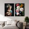 Zestaw dwóch plakatów kwiaty portret