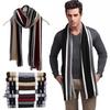 Winter Striped Tassel Scarf Men Classic Business Cashmere Neck Warmer Spring Outdoor Male Shawl