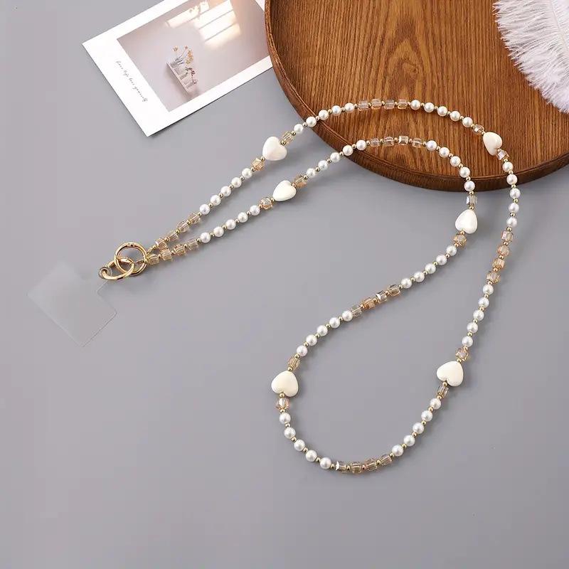 Pearl Mobile Phone Chain Necklace - Crossbody Lanyard for Women