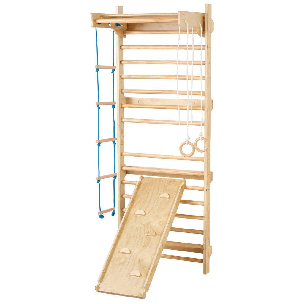 Swedish Ladder Wall Gym 5 in 1 Wooden Indoor Playground Climbing Toys