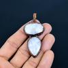 Кулон из радужного лунного камня, Ювелирные изделия из драгоценных камней, Медный гальванопластический кулон, Красивый кулон ручной работы