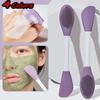 4 цвета, силиконовая щетка для маски с двойной головкой, массажная щетка для чистки лица, скребок для грязевой пленки, многофункциональный инструмент для ухода за лицом, красота