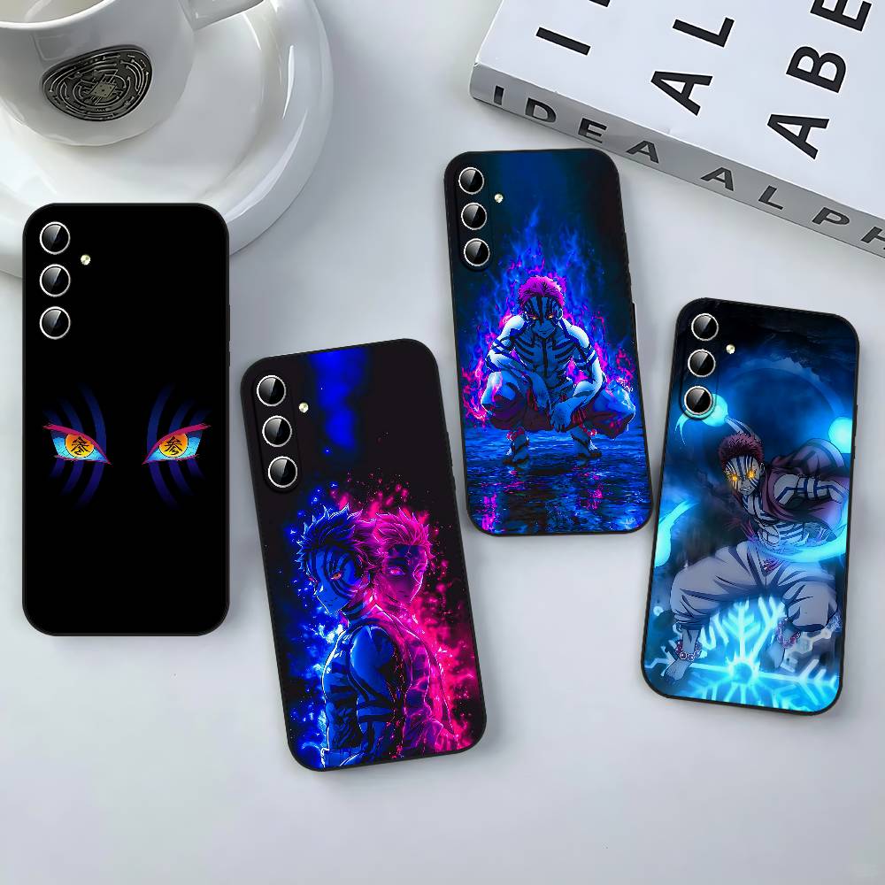 Чехол для телефона D-Demon Akaza S-Slayer для Samsung Galaxy S24/S25/S22/S30/Note20/Lite/Ultra/5G/Plus/FE Мягкий черный