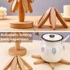 5Pcs Wooden Tree-Shaped Coasters with Base Heat-resistant Drink Placemats Pot