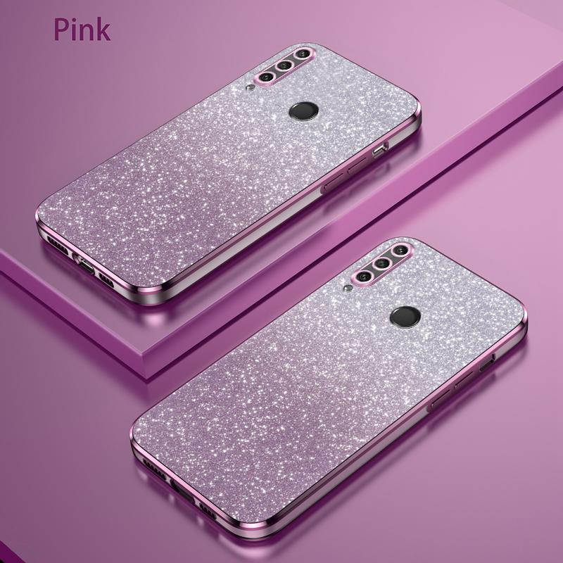 For Huawei Y6P Luxury Electroplated Glitter Case For Huawei Y6P Soft TPU Bumper Transparent Phone Back Cover