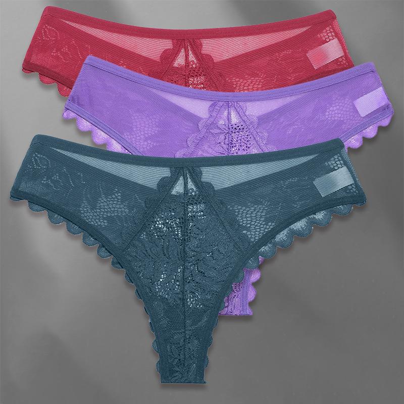3 шт./компл. женские сетчатые кружевные трусики сексуальные S-XL перспективные стринги для девочек мягкое нижнее белье трусики нижнее белье Femme Intimates