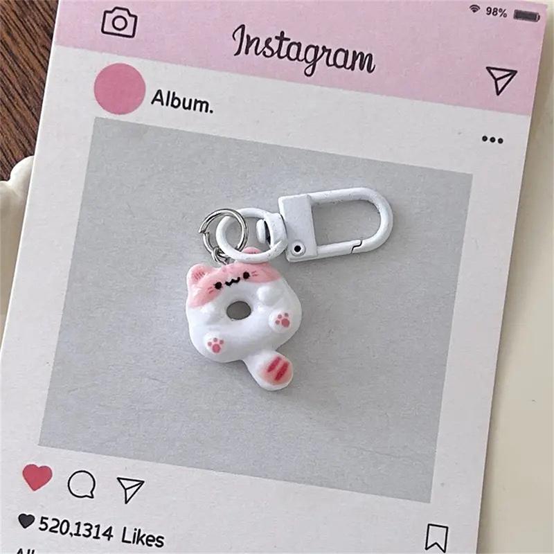 Kawaii мультфильм новинка кот пончик брелок милый креативный брелок кулон смешной рюкзак украшения аксессуары подарки