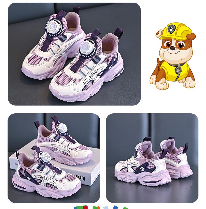 Paw Patrol Kids' Sports Shoes - Breathable Mesh, Spring/Summer Style, Student-Friendly, Boys' Hollow Design, Easy-On Button, Big Sizes