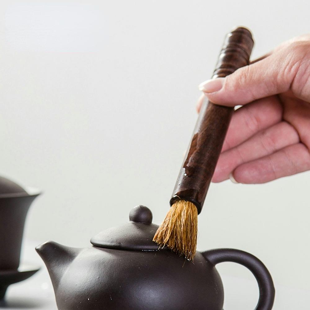 Vintage Sandalwood Handle Tea Brushes Tea Accessories Tea Cup Cleaner Teaware Cleaning Brush