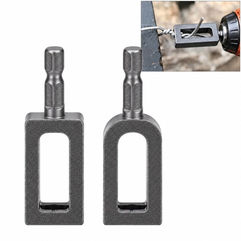 2 Set Carbon Steel Wire Twisting Tools 1/4 Inch Hex Shank Rebar Tying Twister Fencing Projects