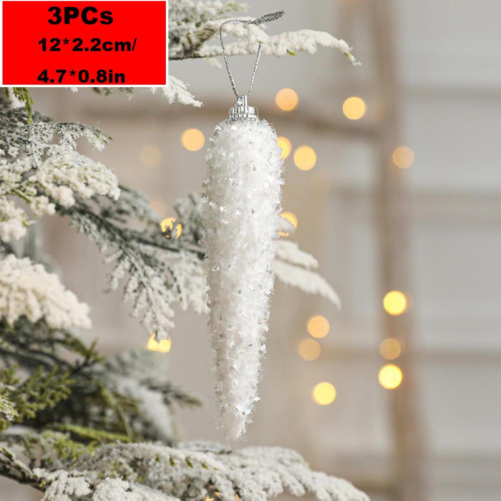 New Christmas Tree Decorations Pendant Xmas Tree White Elk Snowflake Ornaments Home Hanging Decoration 2025 New Year Party Decor