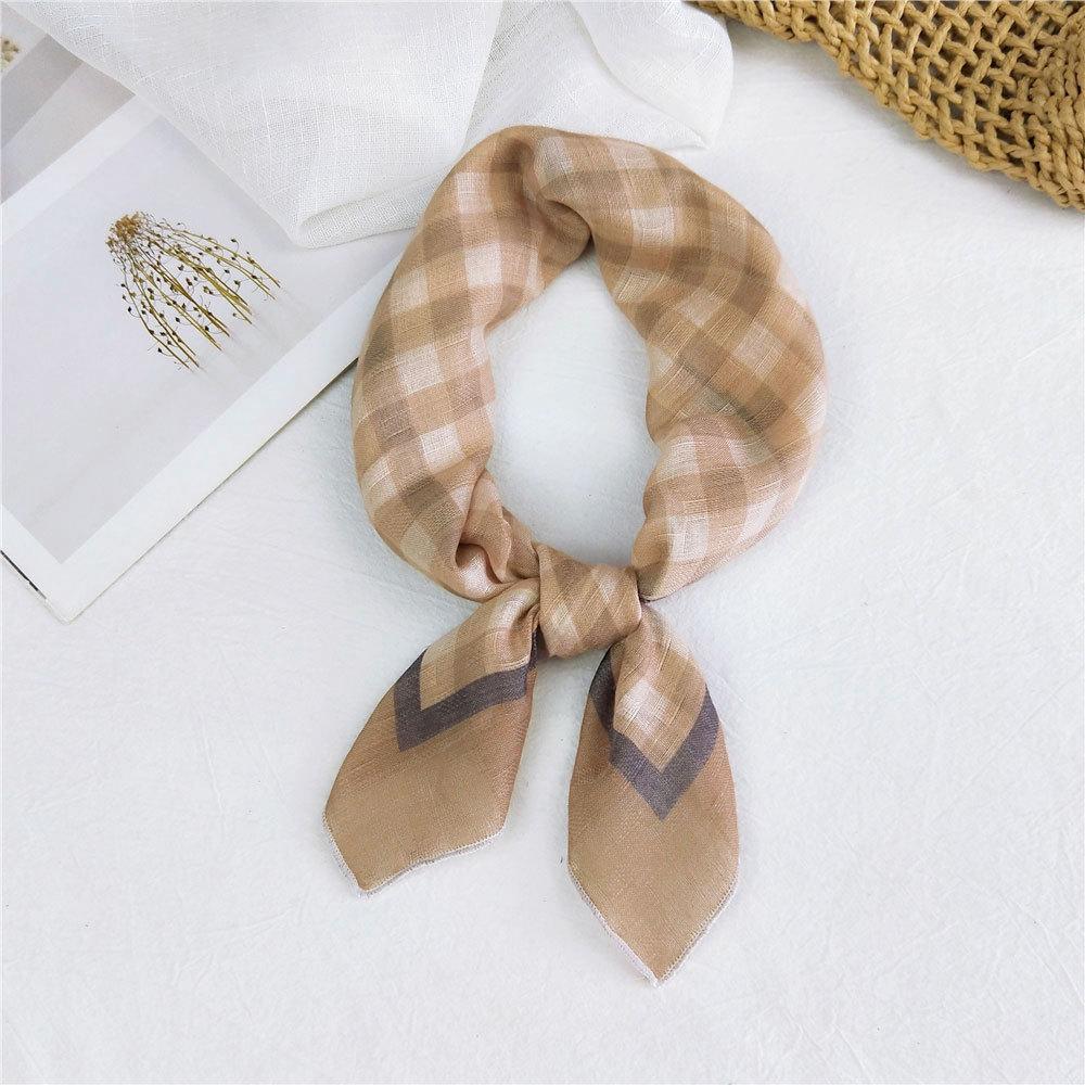 Decorative Simple Texture Silk Scarf Women'S New Style Spring And Autumn Summer Fashion Versatile Headscarf Work Scarf