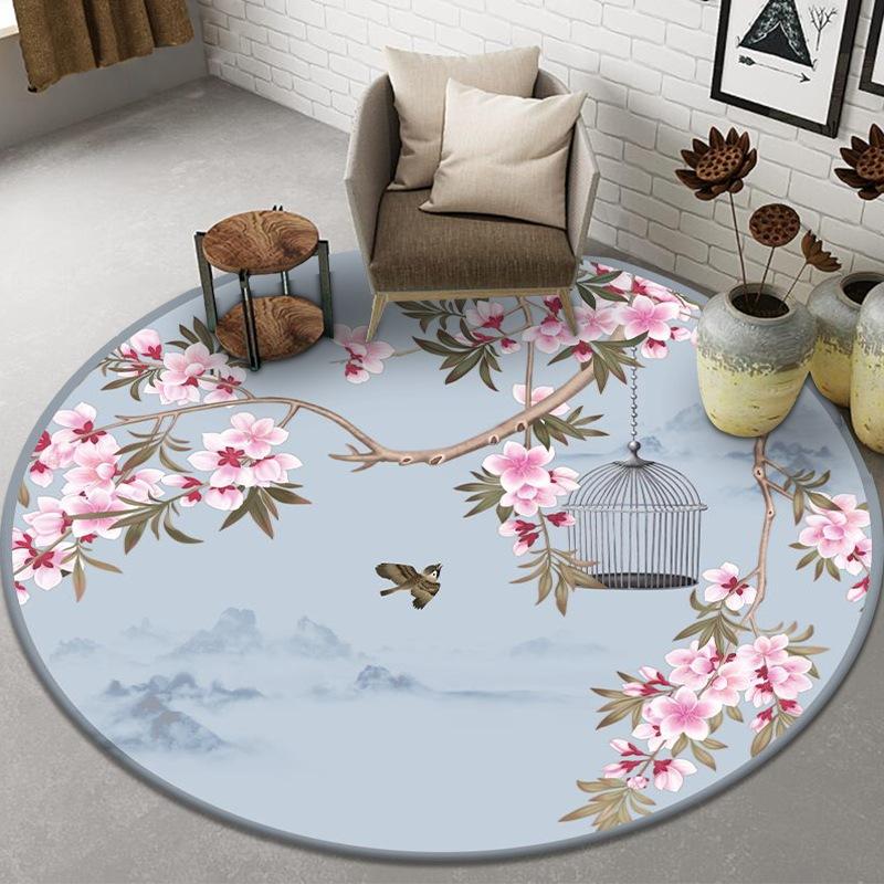 Новый круглый ковер в китайском стиле, легкий, роскошный ковер в китайском стиле у кровати, большой ковер для гостиной, противоскользящий коврик для спальни