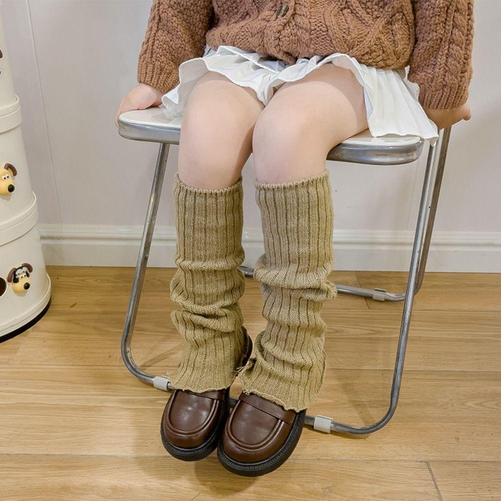 Japanese Style Children's Leg Warmers Harajuku Ballet Guards Socks Knitted Leg Cover  Autumn/Winter