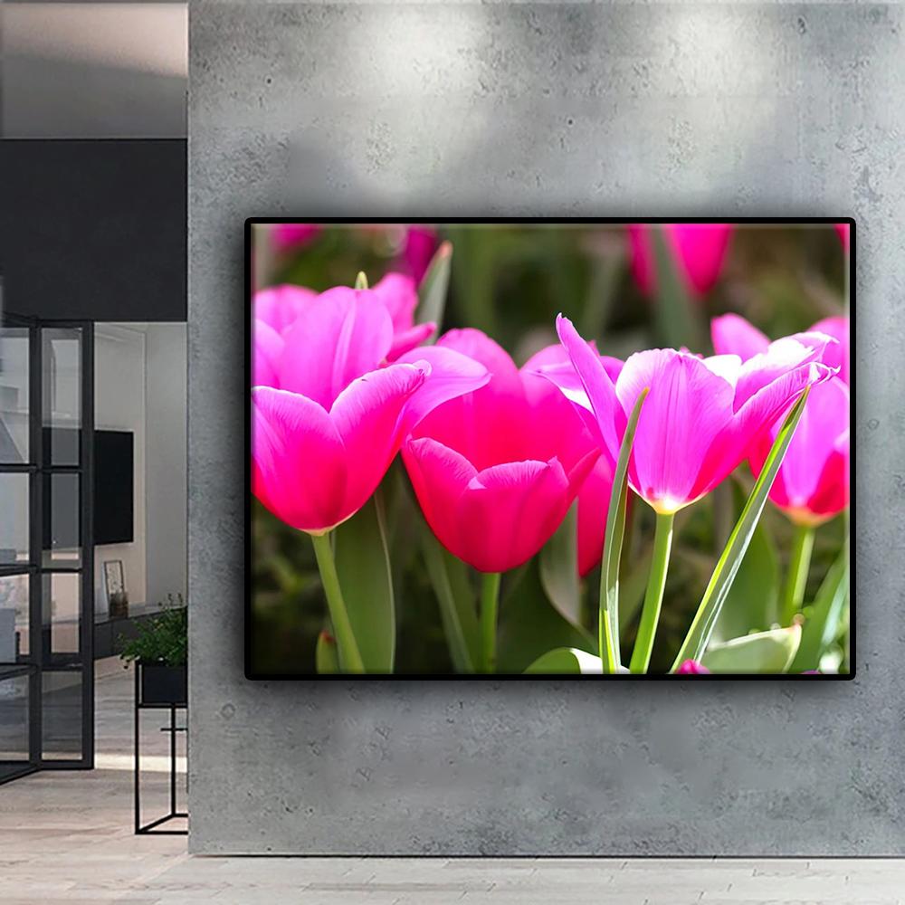 5D DIY Алмазная картина Вышивка крестиком Цветы Тюльпаны Алмазная вышивка Мозаика Настенное украшение дома