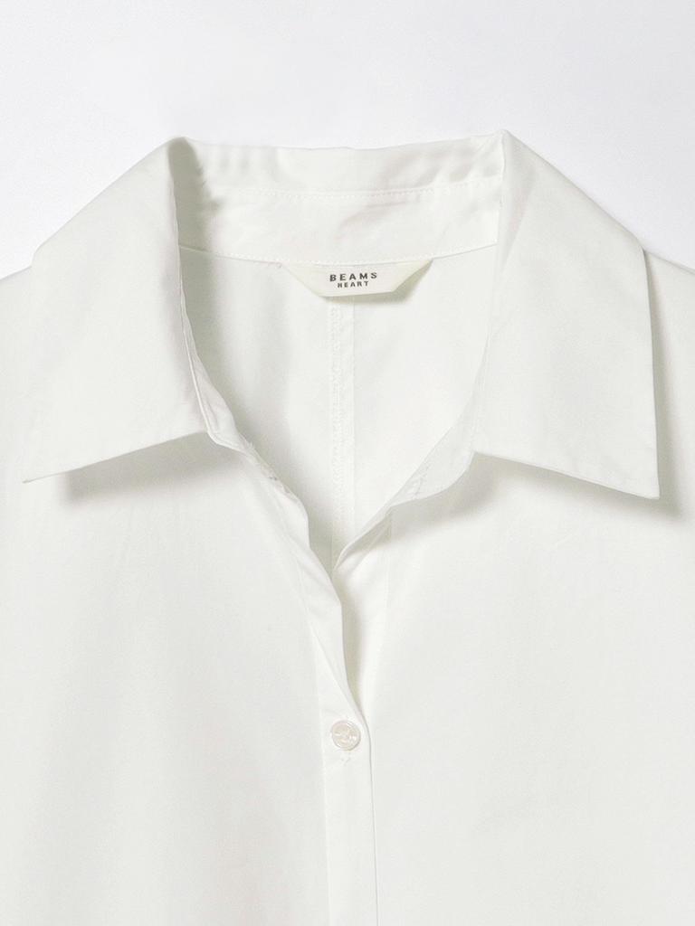 Beams Heart Women's Drawstring Long Shirt Dress, Off White, One Size