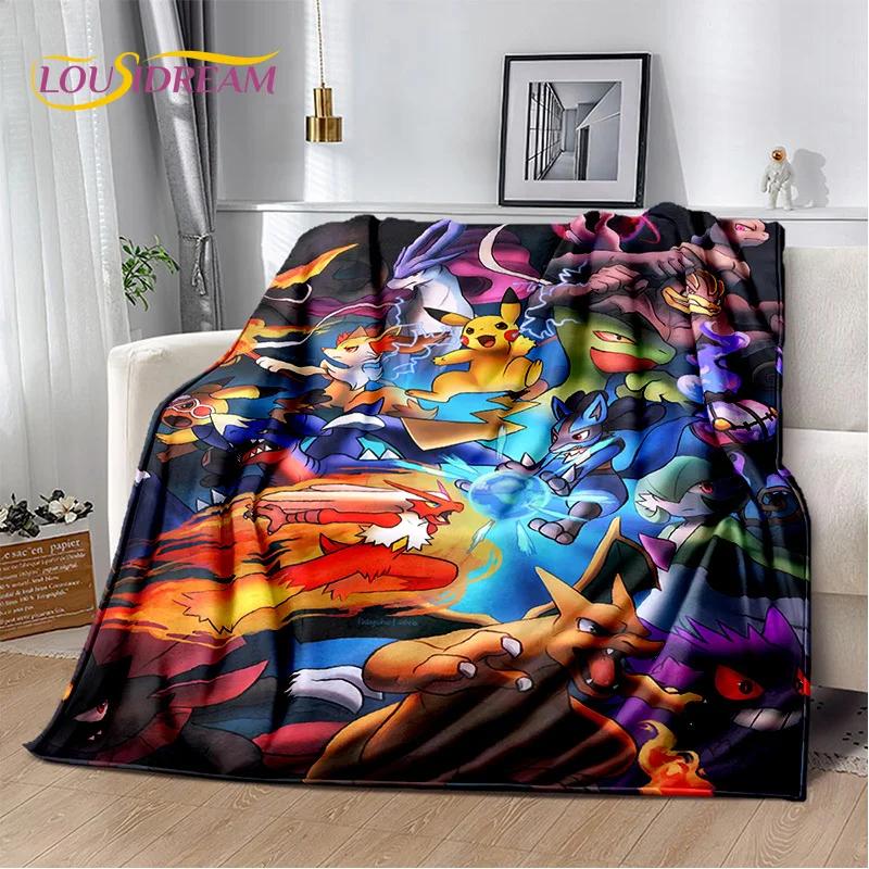 Japanese Pokemon Cute Cartoon Soft Flannel Blankets,Throw Blanket Comfortable Blanket for Picnic Beds Sofa Home Bedroom Kids