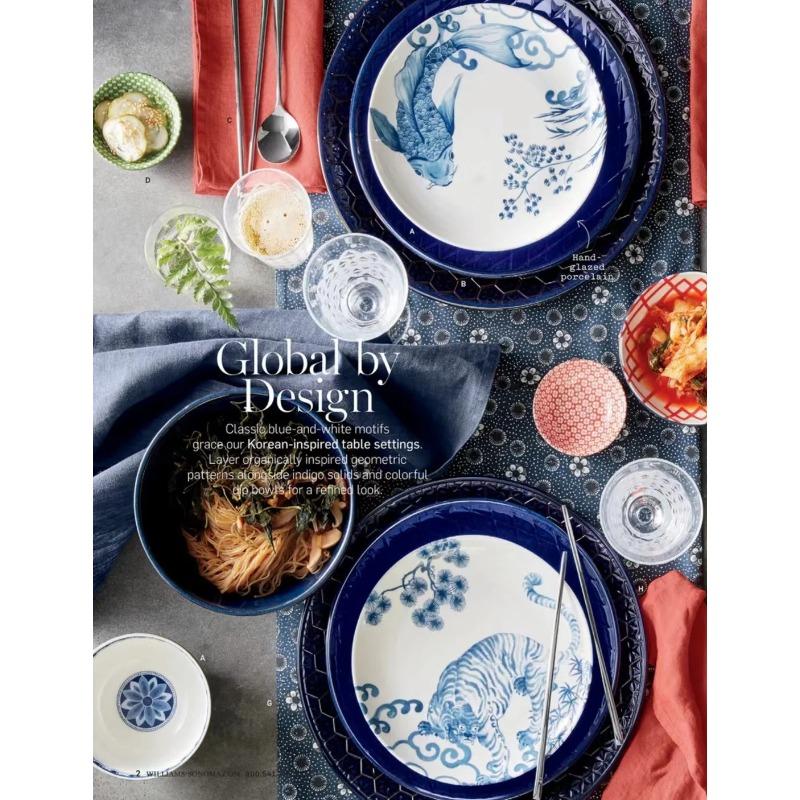 Десертные тарелки с китайскими расписными животными, винтажная сине-белая подглазурная керамическая тарелка, посуда для послеобеденного чая