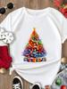 (Asian Size) Tee Merry Christmas New Year Holiday Top Festival Casual Sweet Trend Cute Women Print Lady Short Sleeve Fashion Graphic T-shirts