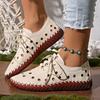 Fashion Comemore Spring Summer Women Flats Hollow Out Lace Up Hole Single Shoes for Women Casual Soft Leather Soft Sole Sneakers Shoes