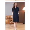 Women Summer Linen Cotton Dress V Neck Half Button Short Sleeve Midi Dress Loose Plus Size Elegant Mother Dress Casual Pocket Dresses