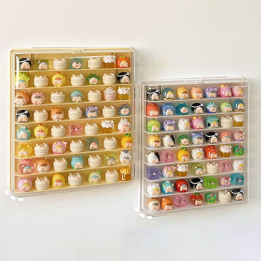 Wall Mounted 8 Layers Display Cabinet Transparent Lid Figures Storage Cabinet for Home