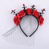 Lace Veil Rose Hair Hoop Gothic Halloween Flower Crown  Halloween Decor Gifts